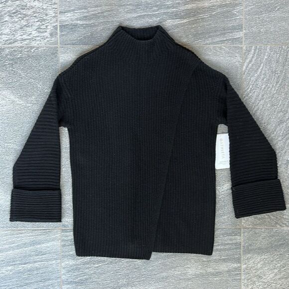 NWT Athleta Azalea Merino Wool Cashmere Oversized Sweater in Black XXS - Picture 4 of 16